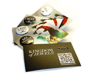 tarjeta de visita con Chapa de 32mm, 4 variedades, Kingdom of Jewels